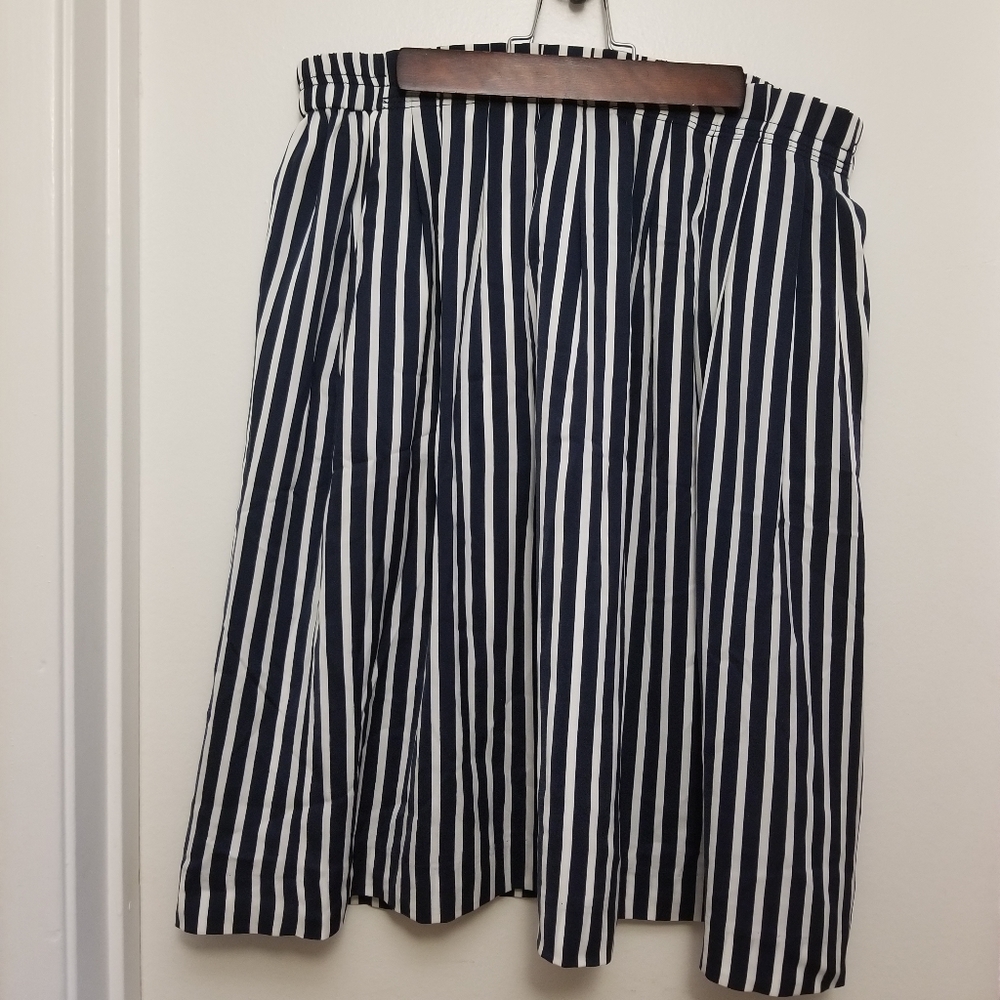 J.Crew Blue stripe skirt Nw w Tags Sz 10